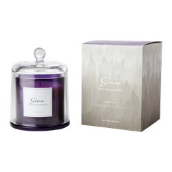 Doftljus med glaskupa, Green tea & hyacinth