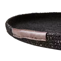 Handsydda fat i sjögräs och läder, set om 3 / Ø12, Ø20, Ø33cm