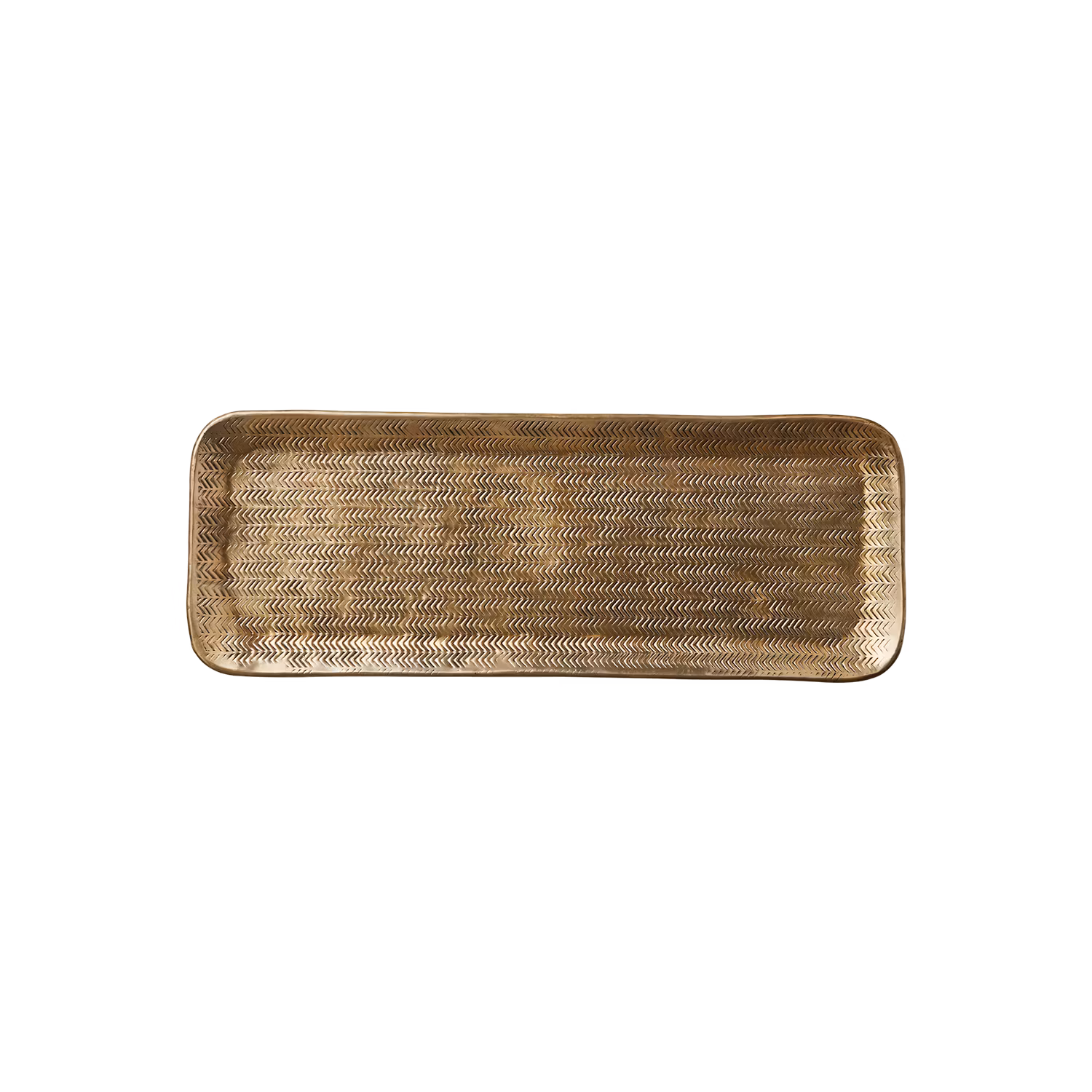 Vackert dekorationsfat, 50x18cm, Mässingfärgad
