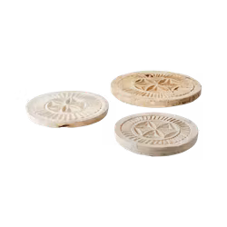 Handgjorda och unika Fat i teak, Vit, ~Ø23