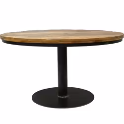 Matbord i järn och mangoträ, Ø140cm
