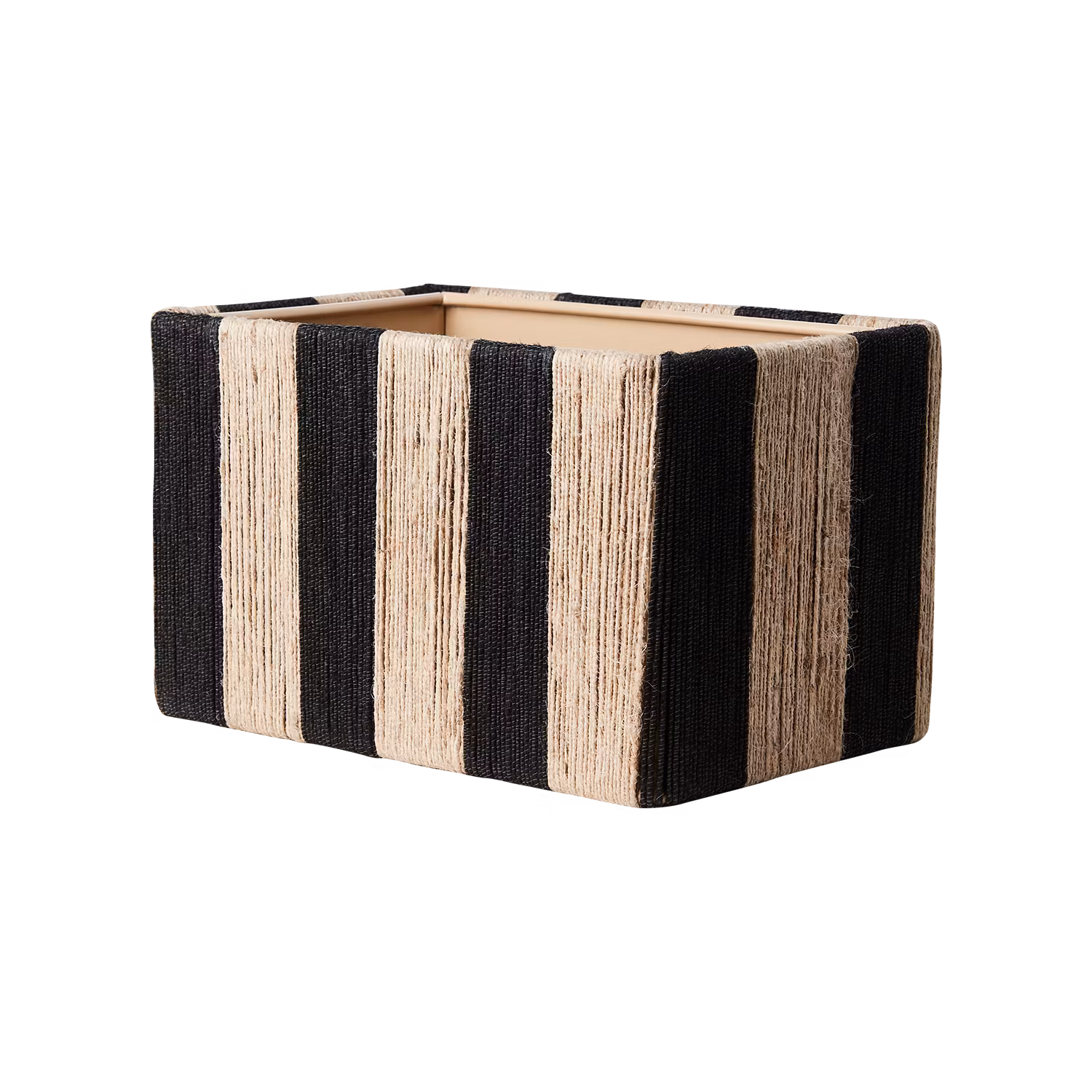 Kruka i jute och järn, 20cm, Svart/natur