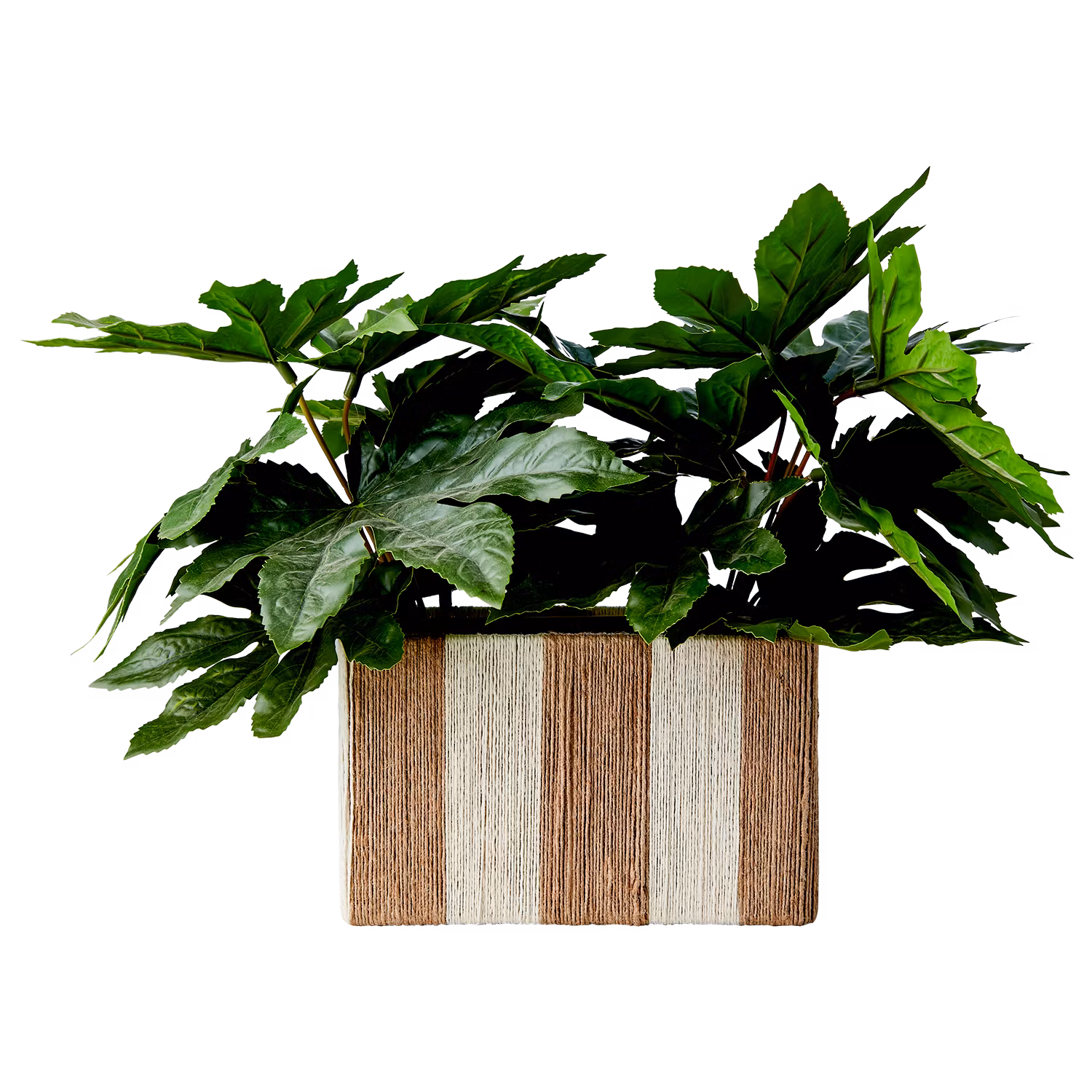 Kruka i jute och järn, 20cm, Elfenben/natur