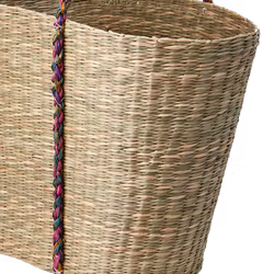 Praktisk och tidlös väska av sjögräs, Natur/flerfärgad