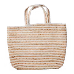 Väska av jute och bomull, Natur/beige
