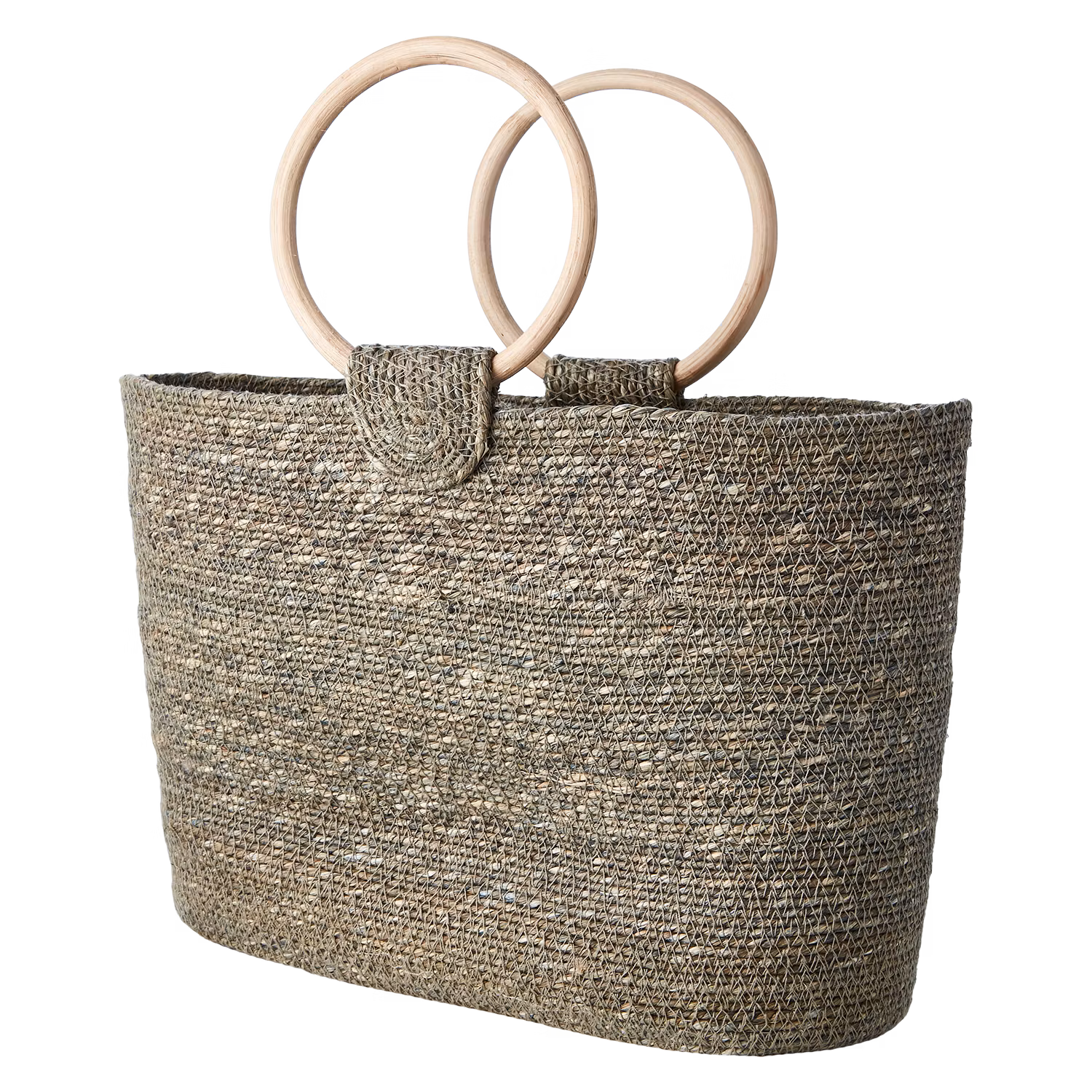 Väska av bambu och sjögräs, Grågrön