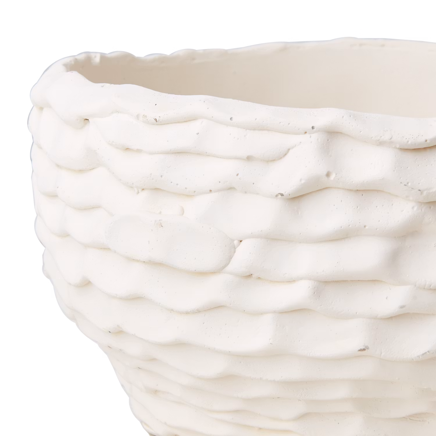 Kruka i betong, Ø22cm, Elfenben