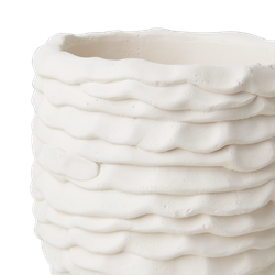 Kruka i betong, 14cm, Elfenben