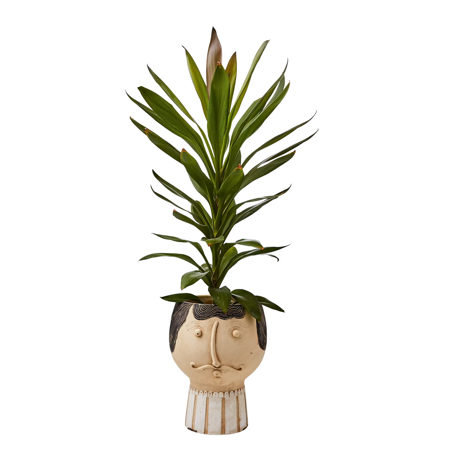 Kruka i betong, 27cm, Beige/svart