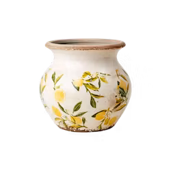 Urna i stengods, Ø19 cm, Citron