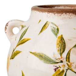 Urna i stengods, Ø18cm, Citron