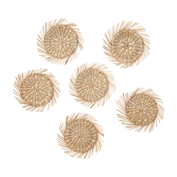 Handgjorda glasunderlägg av sjögräs, 6-pack, Natur