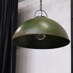Taklampa i järn, 52cm, Antikgrön