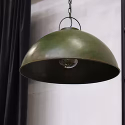 Taklampa i järn, 52cm, Antikgrön