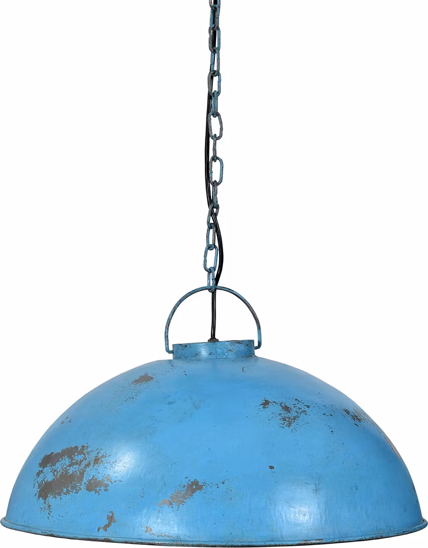 Taklampa i järn, 52cm, Antikblå