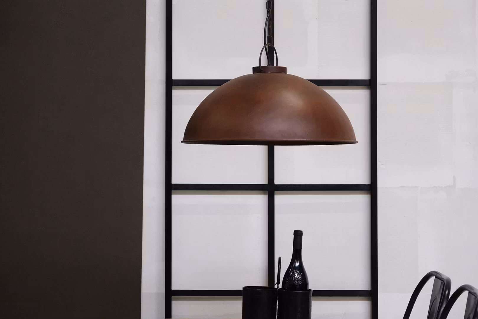 Taklampa i järn, 52cm, Rost
