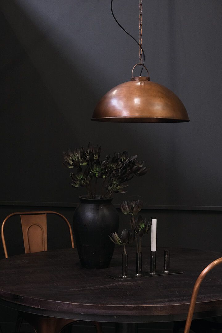 Taklampa i järn, 52cm, Koppar