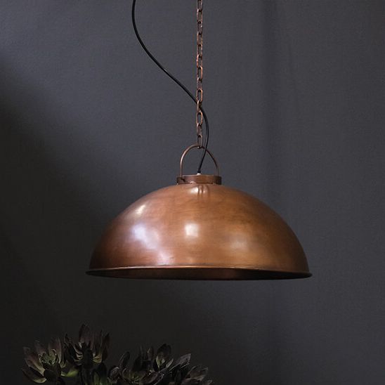 Taklampa i järn, 52cm, Koppar
