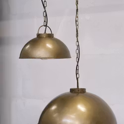 Taklampa i järn, 52 cm, Antikmässing