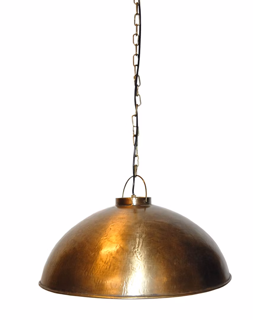 Taklampa i järn, 52 cm, Antikmässing