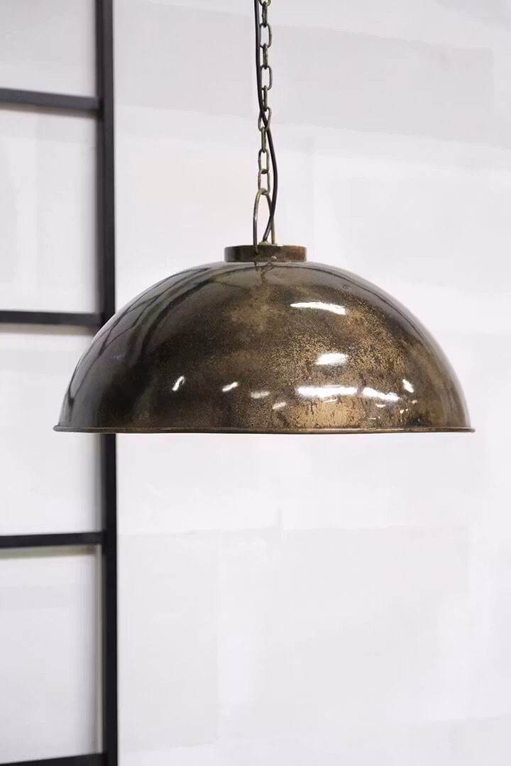 Taklampa i järn, 52cm, Metallmarmorerad