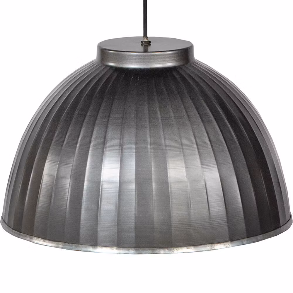 Taklampa i gråmålad zink, 46cm diameter