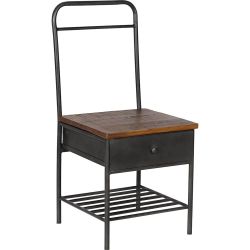 Sidobord/Nattduksbord/Pall med låda och hylla, 2-pack