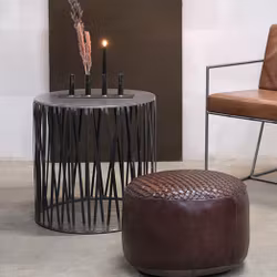 Sidobord/Soffbord/Järnkorg i pulverlackerat järn med bjälklag