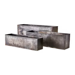 Krukor XXL av återbrukat järn, set om 3, Svart