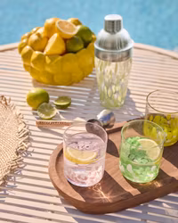 Munblåsta glas, Klar/grön, 4-pack