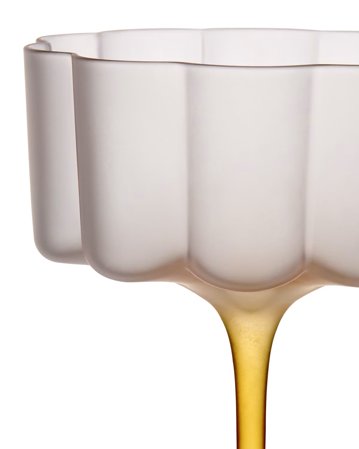 Munblåst Cocktail/dessertglas, Gul, 4-pack