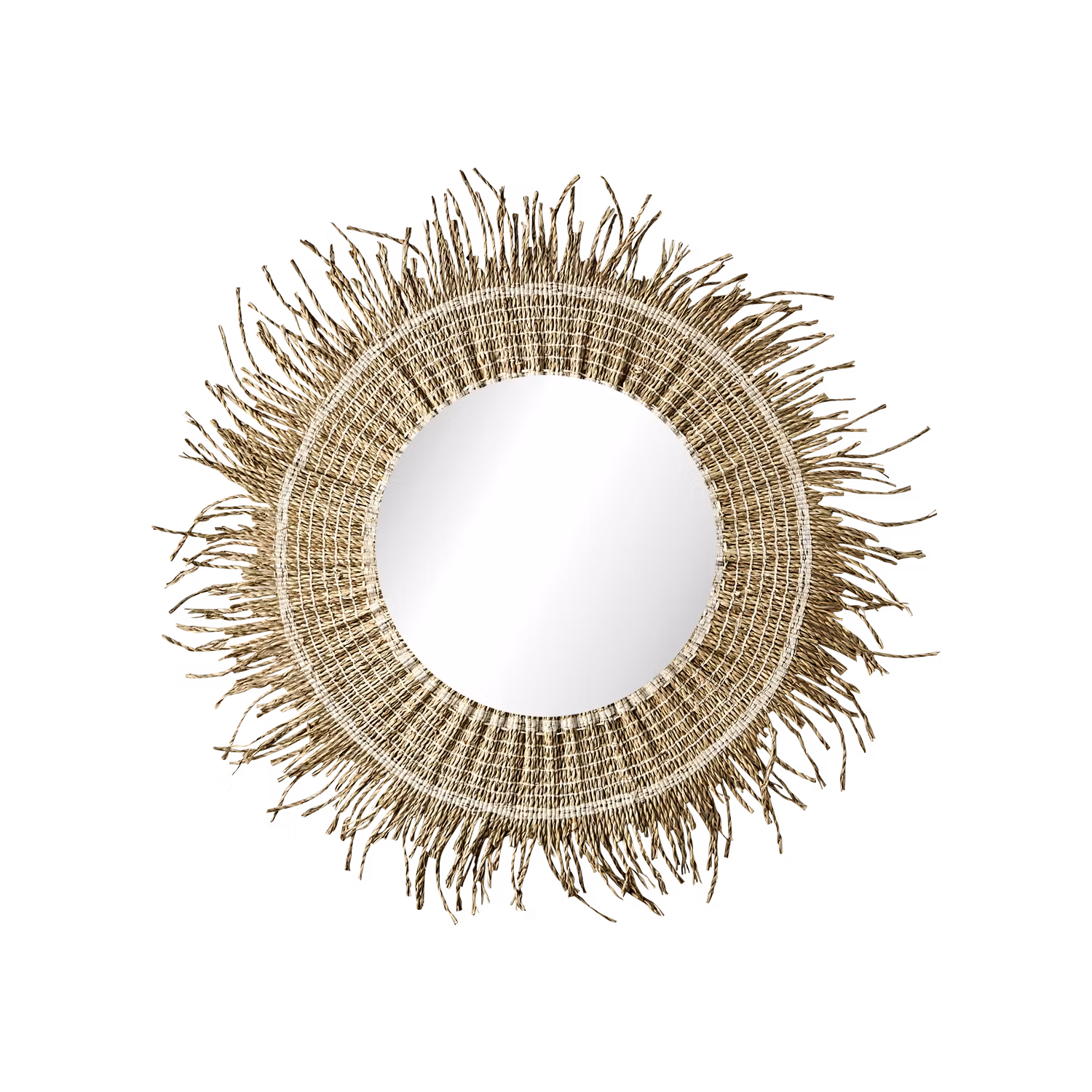 Handgjord spegel, Ø60 cm, Natur