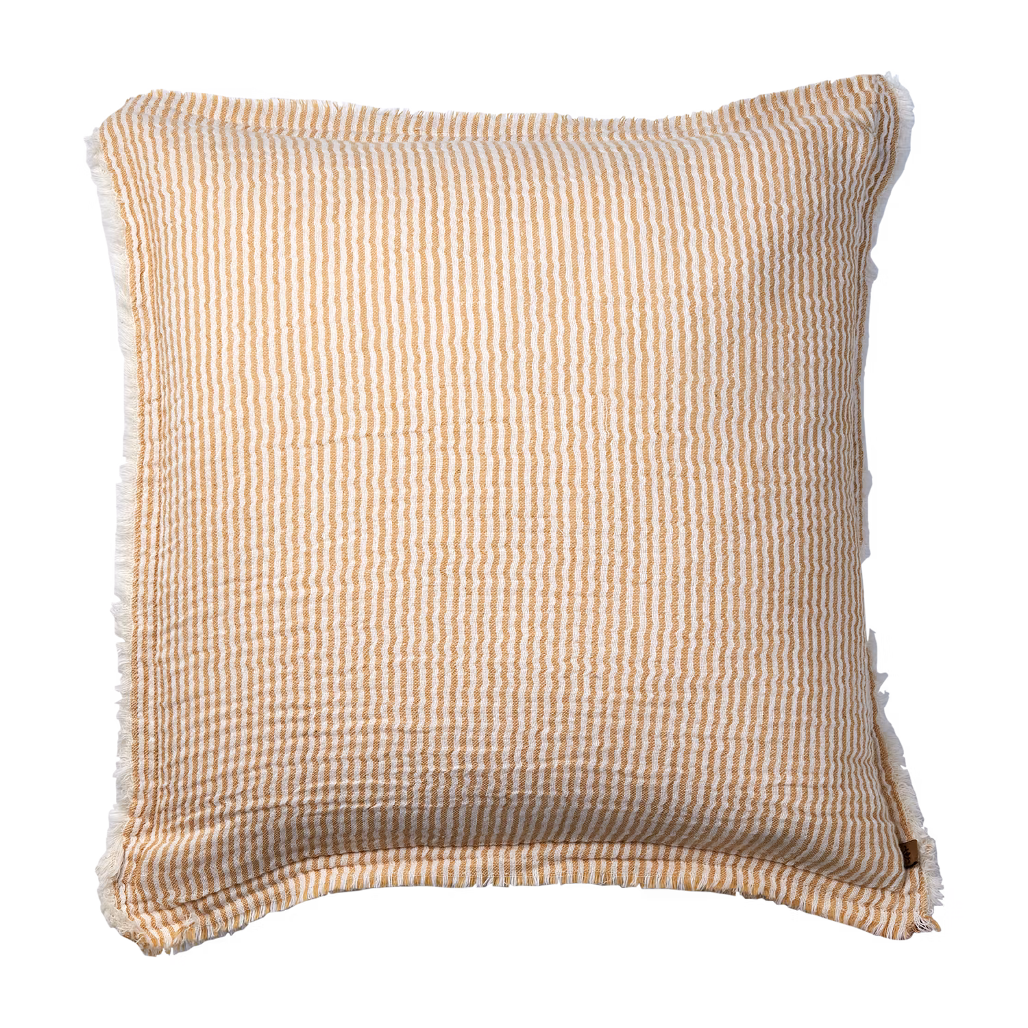 Kuddfodral 100% bomull, 50x50cm, Gul/vit