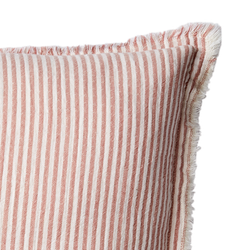 Kuddfodral 100% bomull, 50x50cm, Rosa/vit