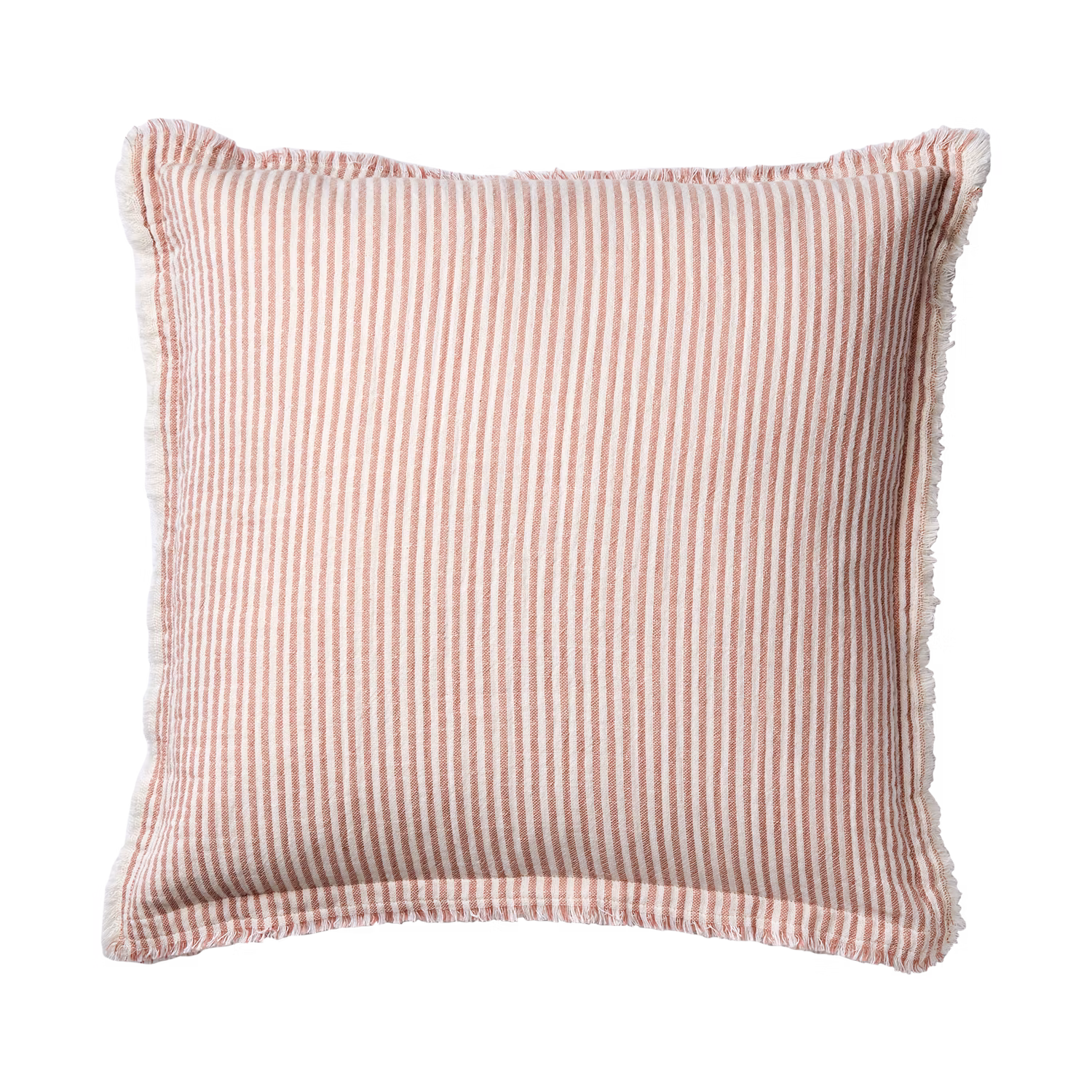 Kuddfodral 100% bomull, 50x50cm, Rosa/vit