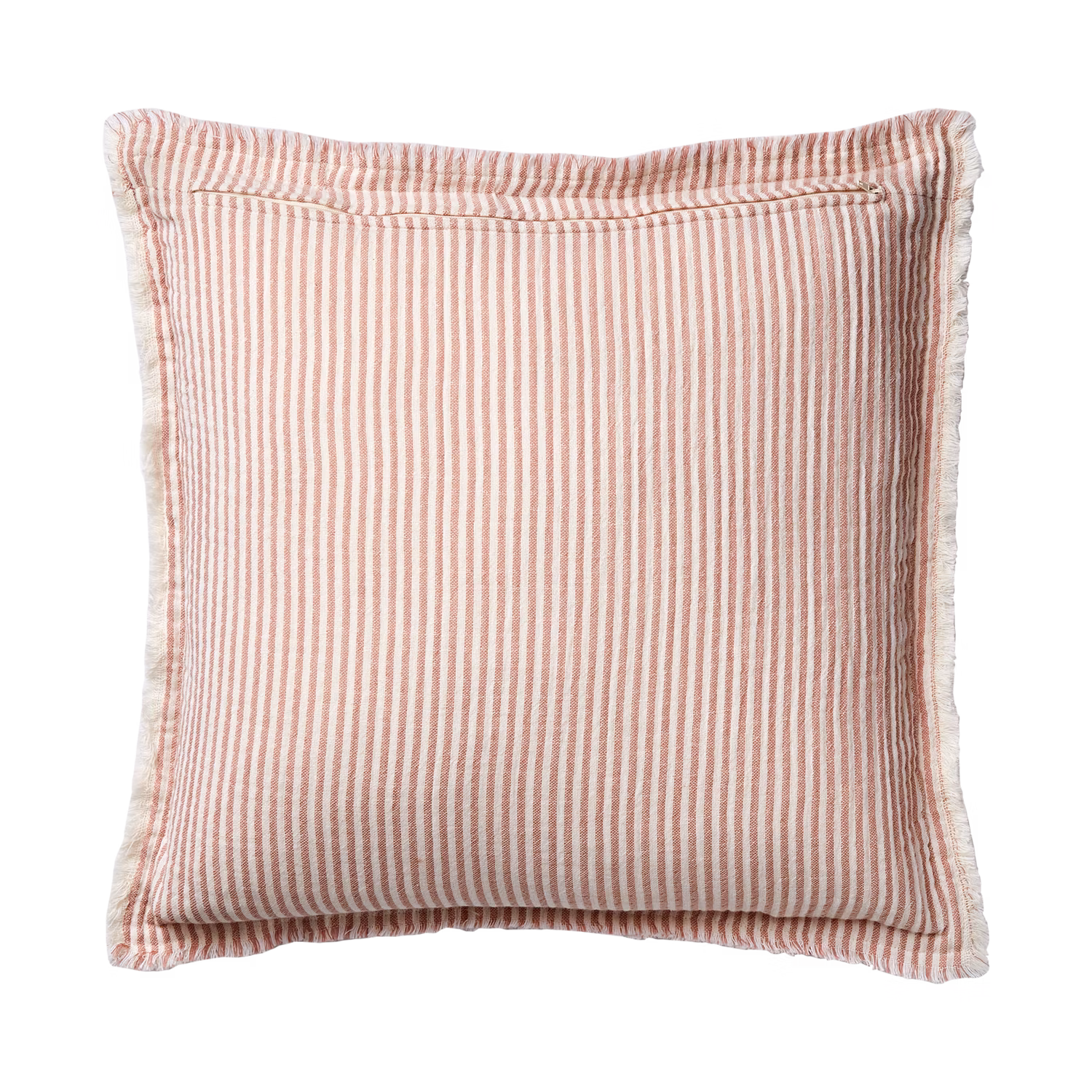 Kuddfodral 100% bomull, 50x50cm, Rosa/vit