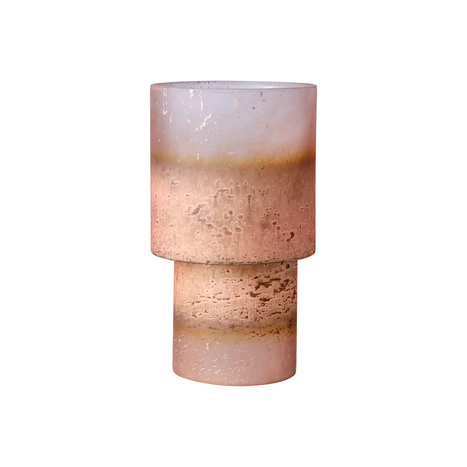 Bordslampa i glas, H35cm, Mörkrosa