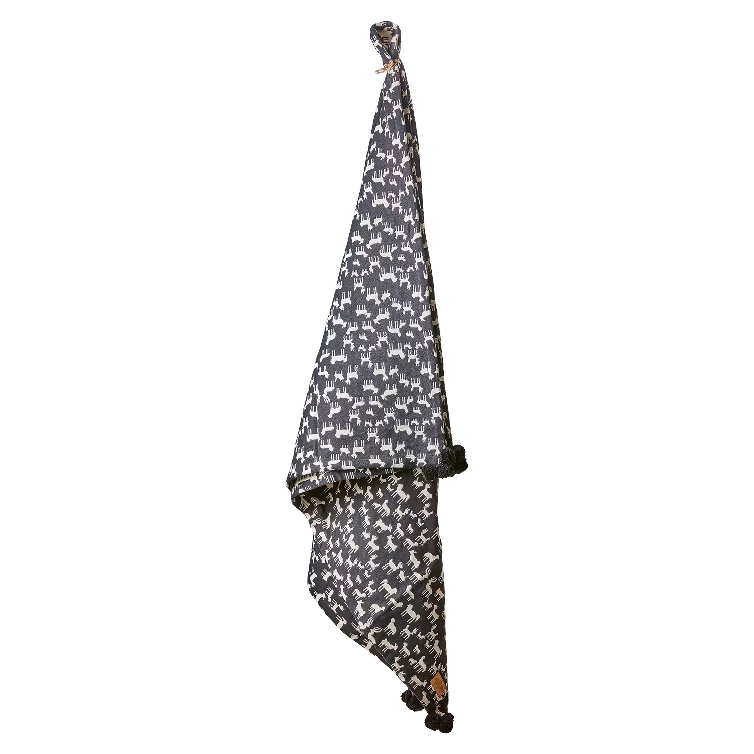 Filt/duk i bomull, 200x130cm, Svart