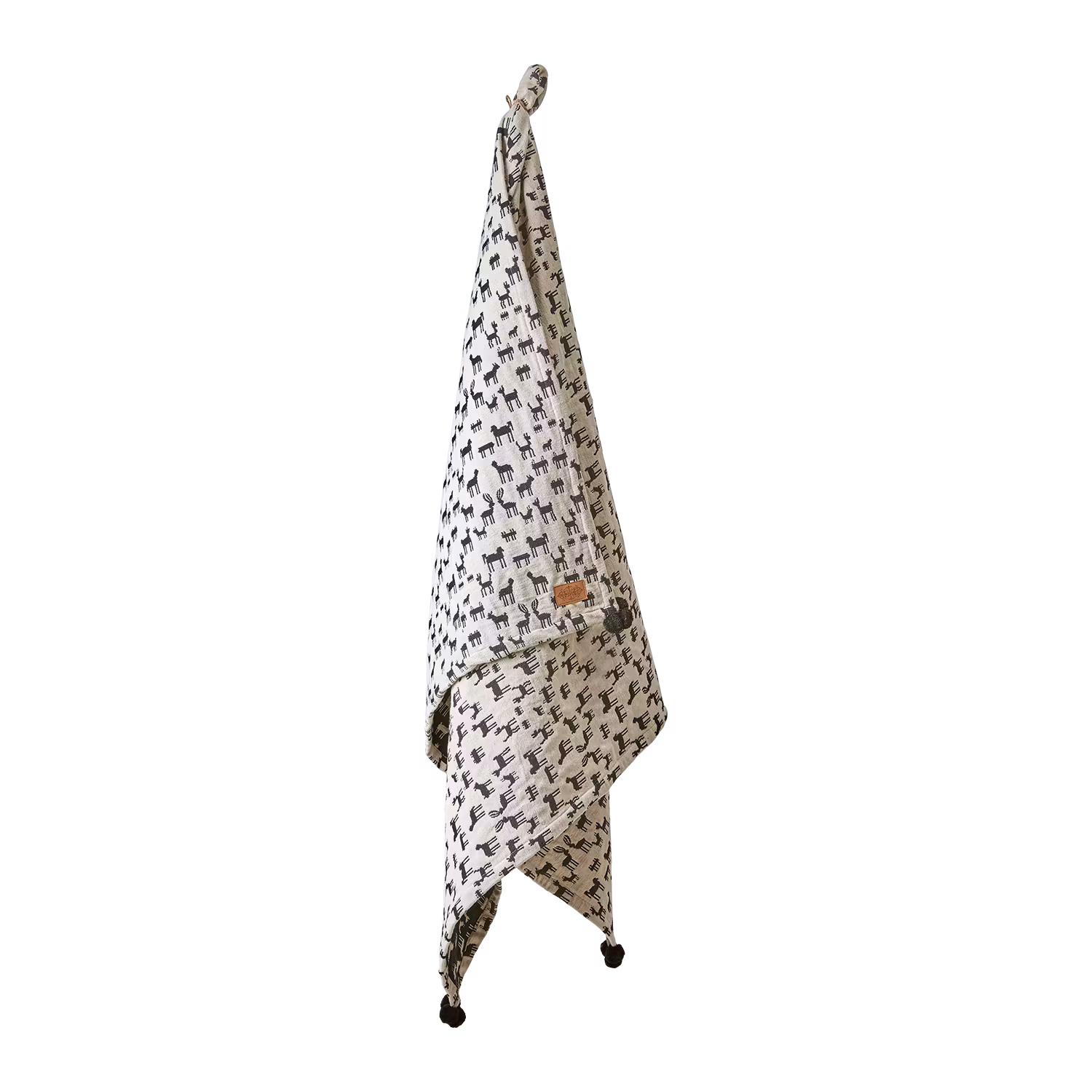 Filt/duk i bomull, 200x130cm, Benvit