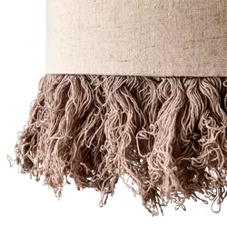 Lampskärm i järn och linne med fransar, Ø25