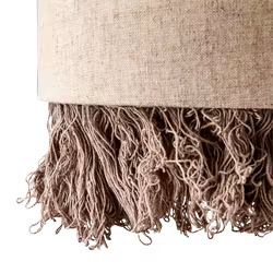 Lampskärm Ø20, Naturfärgad linne med fransar