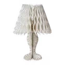 Lampskärm, H44cm, Vikbar, Vit/svart