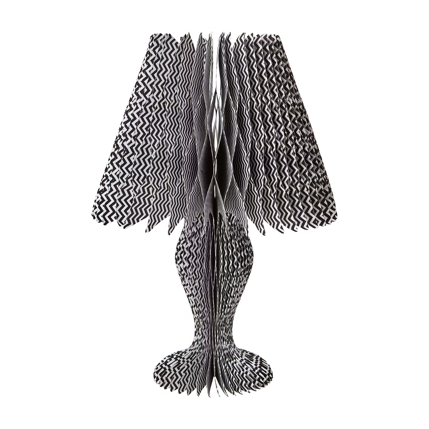 Lampskärm, H44cm, Vikbar Svart/vit