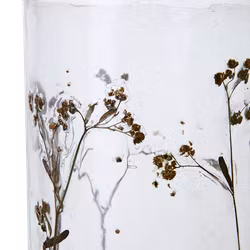 Ljushållare i glas och mangoträ med blomster