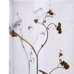 Ljushållare i glas och mangoträ med blomster