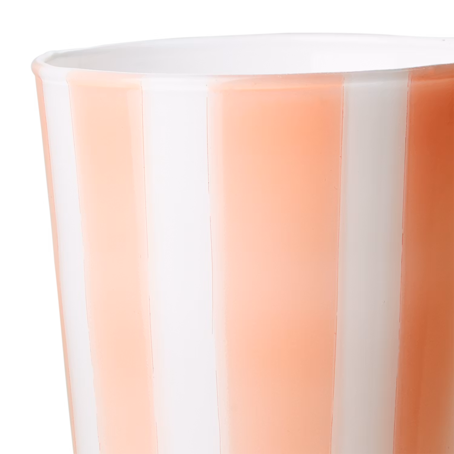 Värmeljushållare i glas, 11cm, Persika/vit