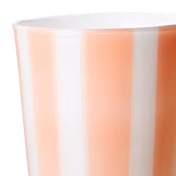 Värmeljushållare i glas, 11cm, Persika/vit