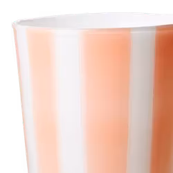 Värmeljushållare i glas, 11cm, Persika/vit
