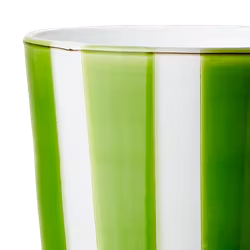 Värmeljushållare i glas, 11cm, Grön/vit