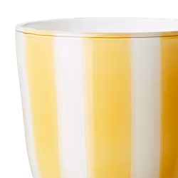 Värmeljushållare i glas, 8,5cm, Gul/vit